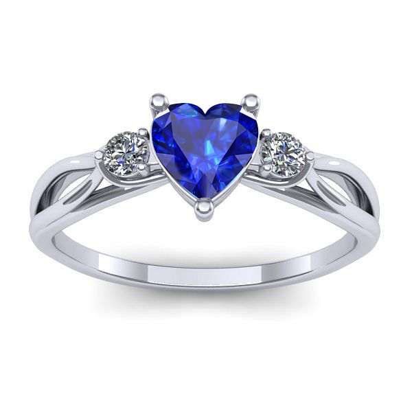 Inel cu safir inima