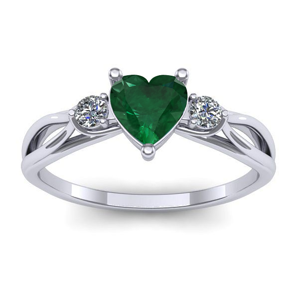 Inel cu smarald inima