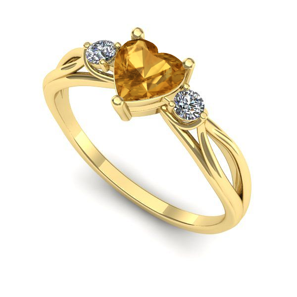 Inel din aur galben cu citrin
