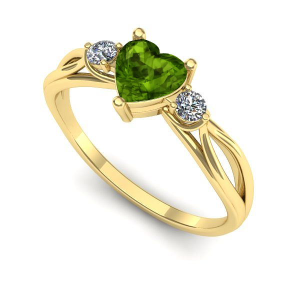 Inel din aur galben cu peridot