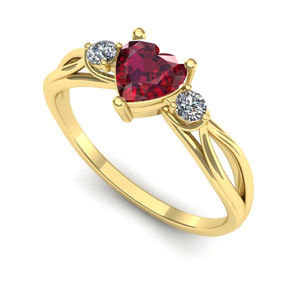 Inel de logodna din aur galben cu rubin