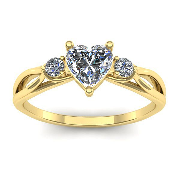 Inel cu diamant de laborator inima