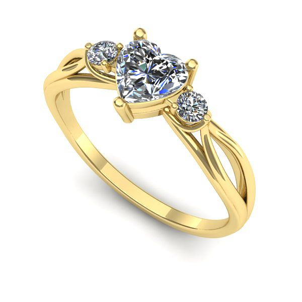 Inel de logodna din aur galben cu diamant de laborator