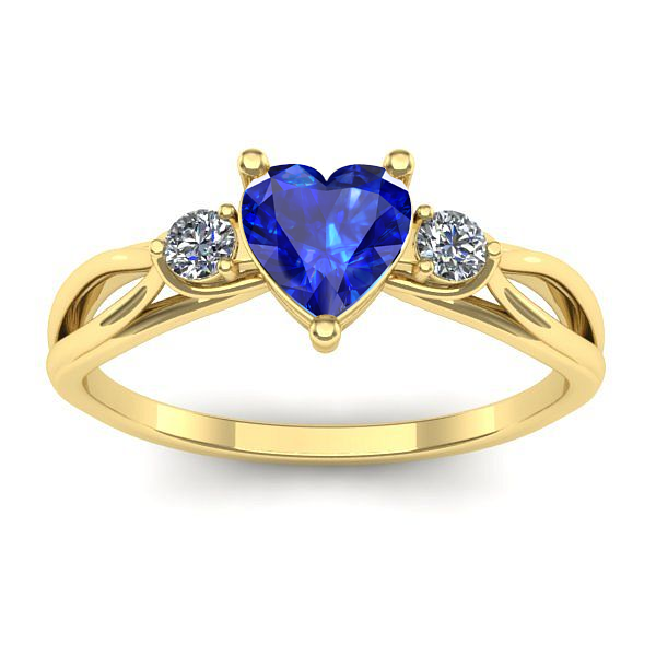 Inel logodna cu safir inima