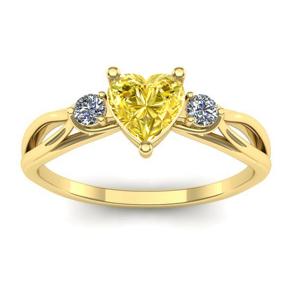 Inel cu safir galben inima