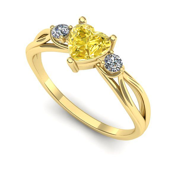 Inel din aur galben cu safir galben