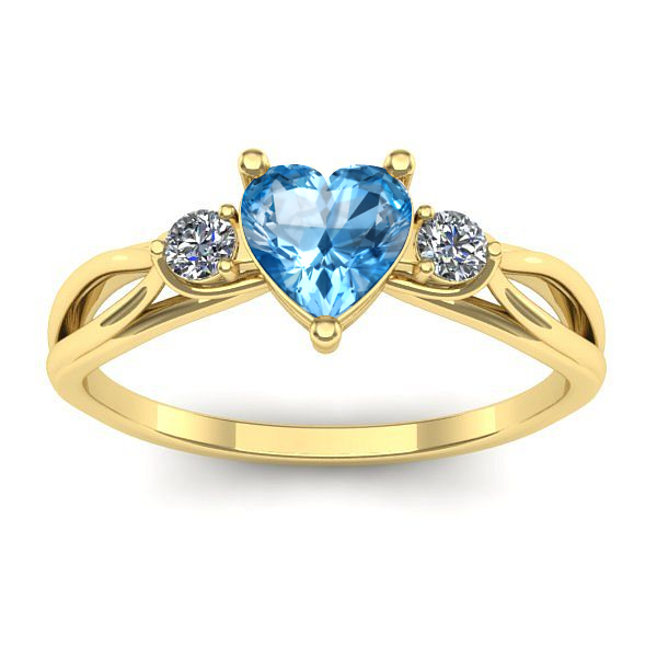 Inel de logodna cu topaz blue inima