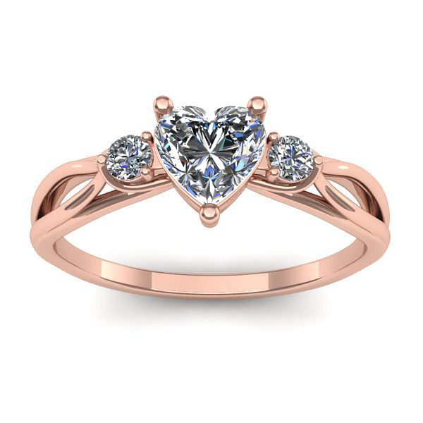 Inel de logodna cu diamant de laborator inima