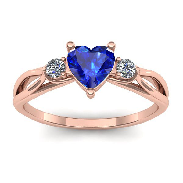 Inel logodna cu safir inima