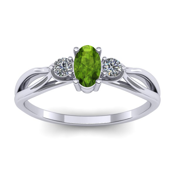 Inel cu peridot oval