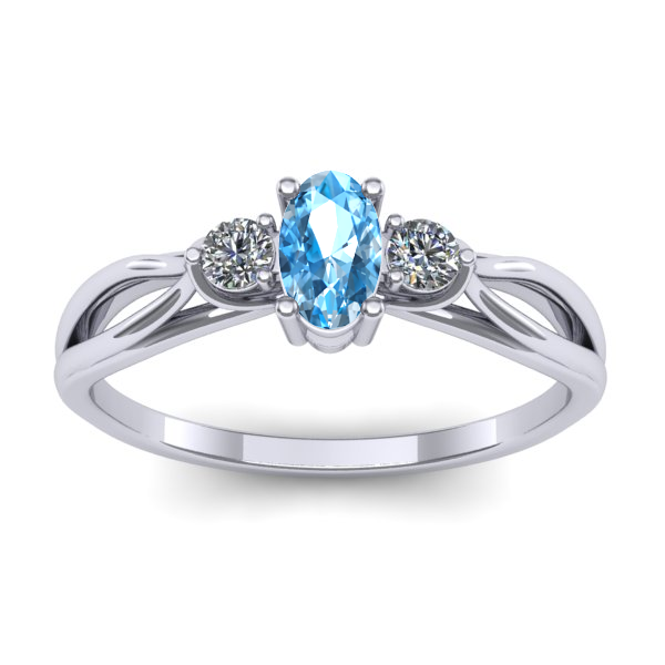Inel logodna cu topaz blue oval