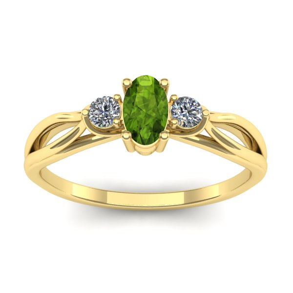 Inel cu peridot oval