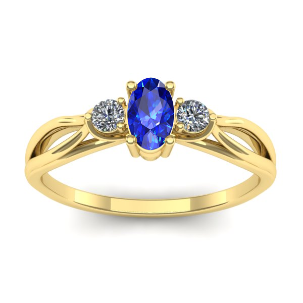 Inel de logodna cu safir oval