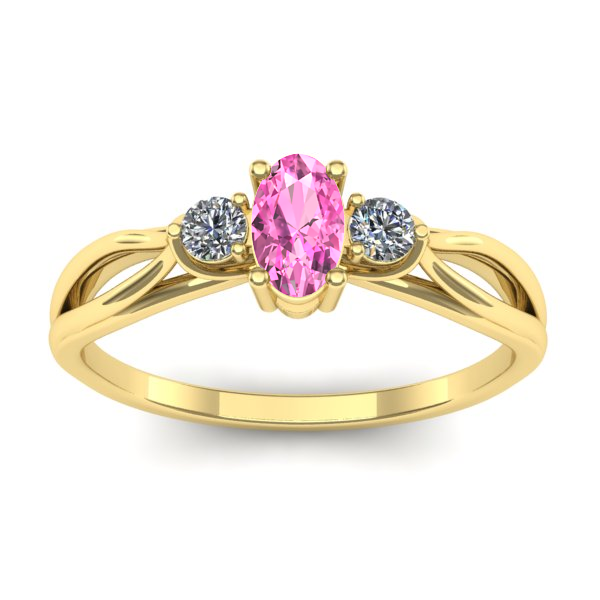 Inel de logodna cu safir roz oval