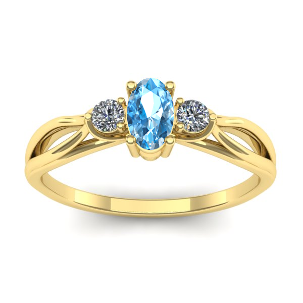 Inel logodna cu topaz blue oval
