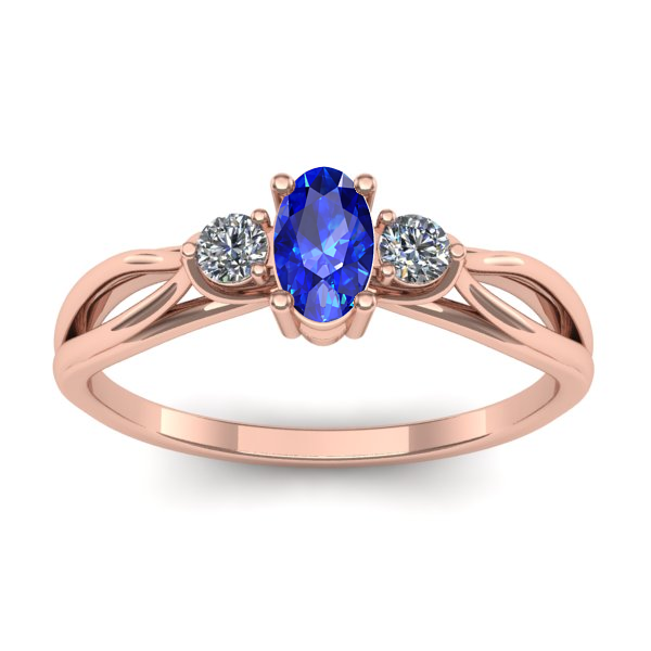 Inel de logodna cu safir oval