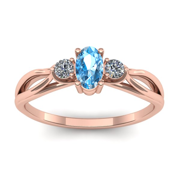 Inel de logodna cu topaz blue oval