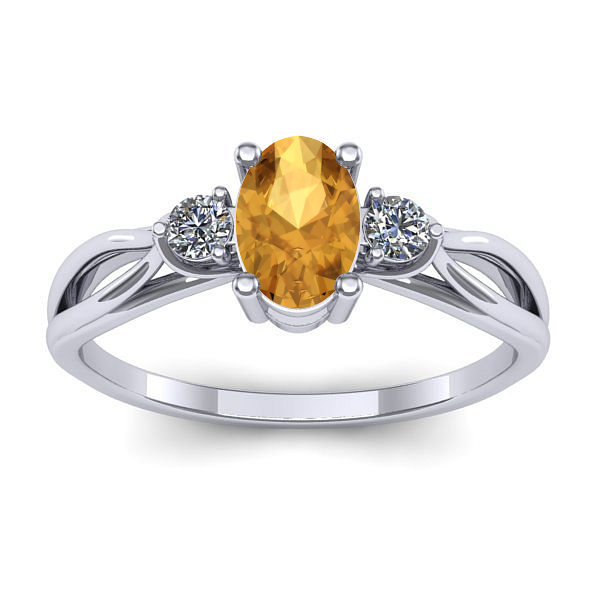 Inel logodna cu citrin oval