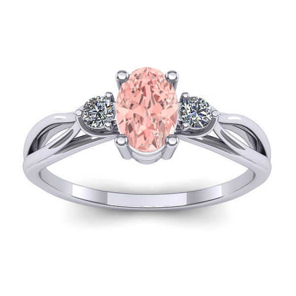 Inel logodna cu diamant de laborator roz oval