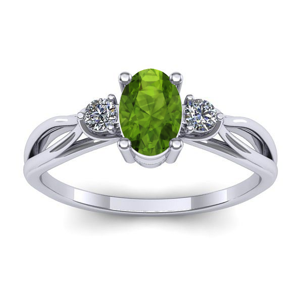 Inel de logodna cu peridot oval
