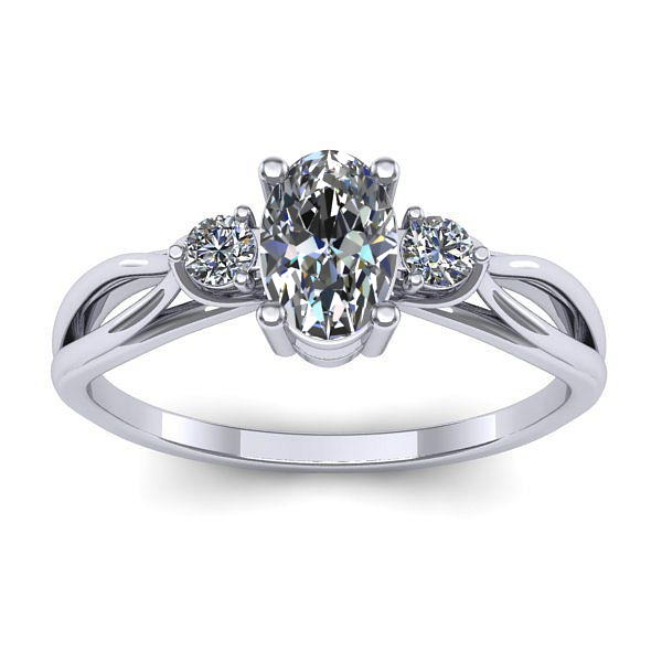 Inel logodna cu safir alb oval