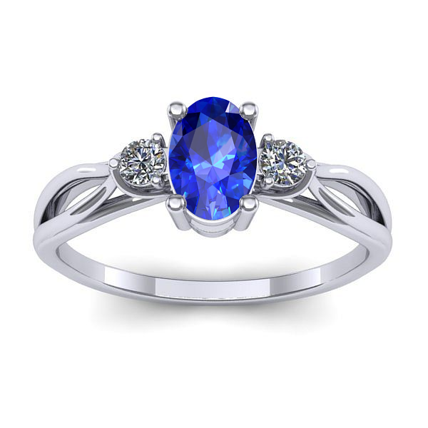 Inel logodna cu safir oval