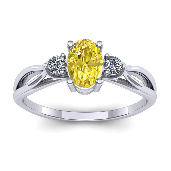 Inel de logodna cu safir galben oval