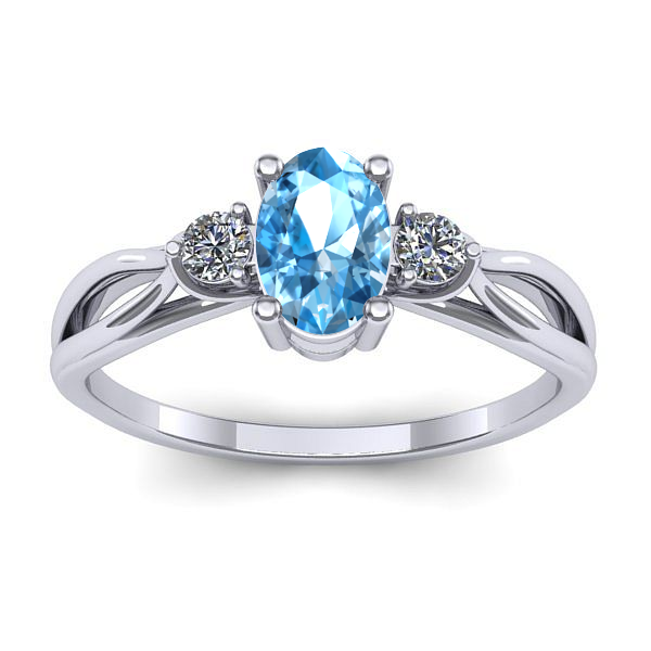 Inel cu topaz blue oval