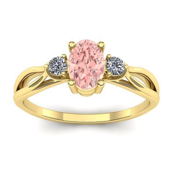 Inel logodna cu diamant de laborator roz oval