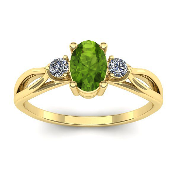 Inel logodna cu peridot oval