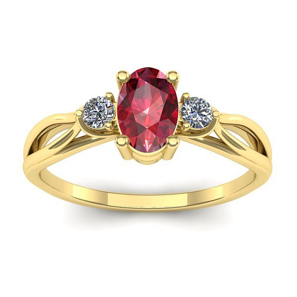 Inel de logodna cu rubin oval