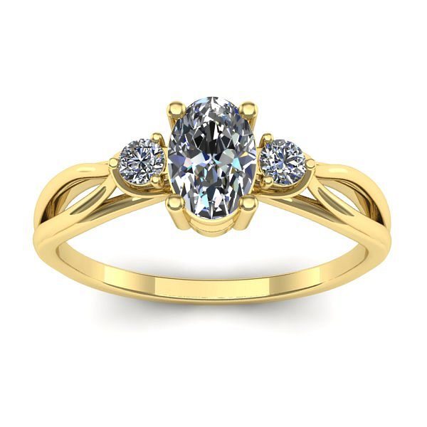 Inel de logodna cu safir alb oval