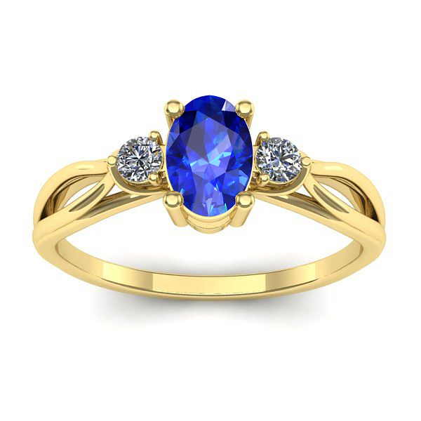 Inel de logodna cu safir oval