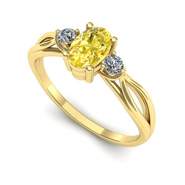 Inel din aur galben cu safir galben