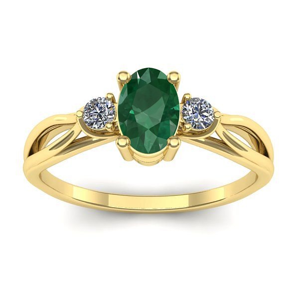 Inel logodna cu smarald oval