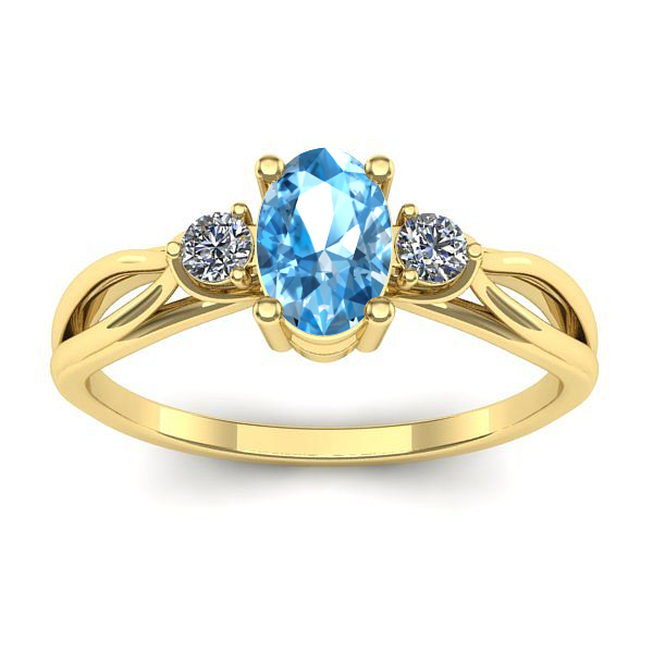 Inel logodna cu topaz blue oval