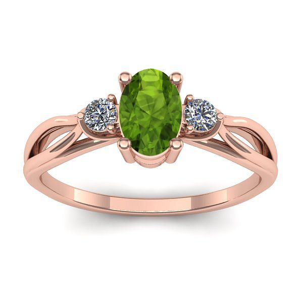 Inel logodna cu peridot oval