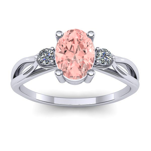 Inel cu diamant de laborator roz oval