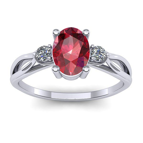 Inel de logodna cu rubin oval