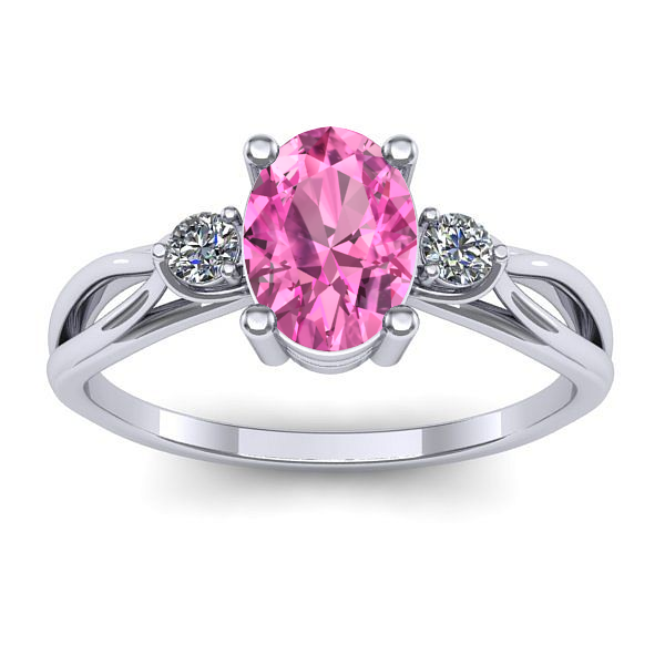 Inel logodna cu safir roz oval