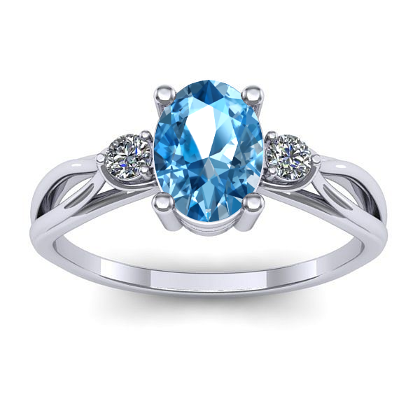 Inel logodna cu topaz blue oval