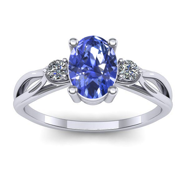Inel logodna cu tanzanit oval