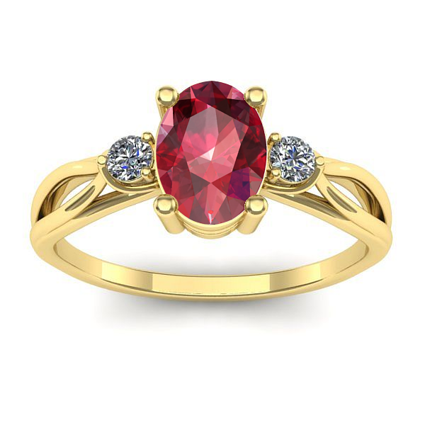 Inel de logodna cu rubin oval