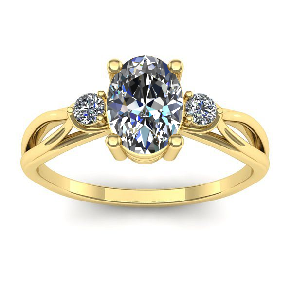 Inel logodna cu safir alb oval