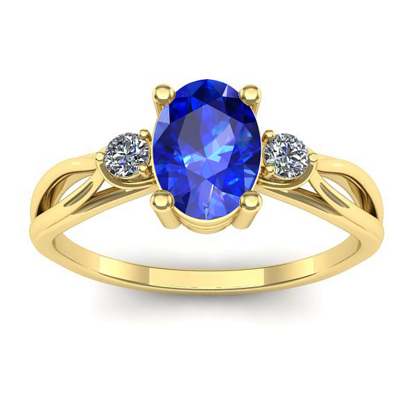 Inel de logodna cu safir oval