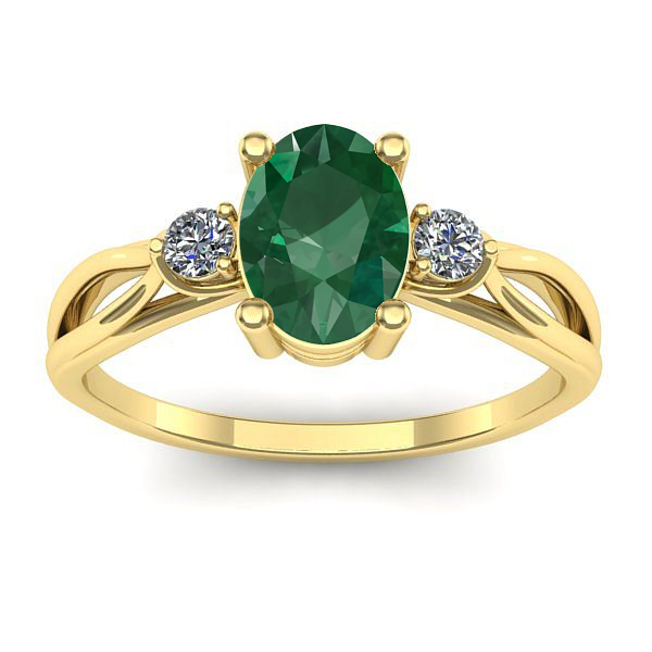 Inel logodna cu smarald oval