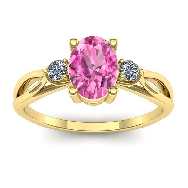 Inel logodna cu safir roz oval