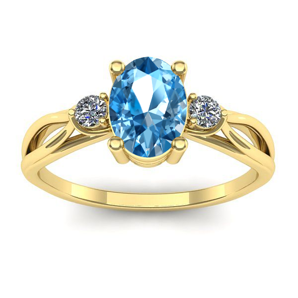Inel logodna cu topaz blue oval