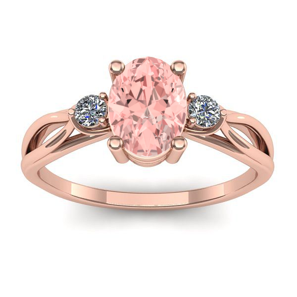 Inel logodna cu diamant de laborator roz oval