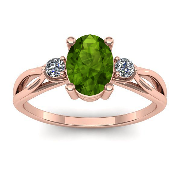 Inel de logodna cu peridot oval